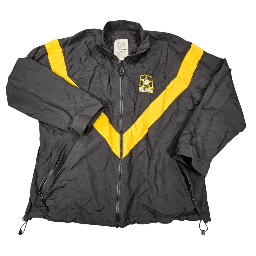 US Army APFU Track Suit Women Medium Short Black Yellow Physical Fitness Uniform